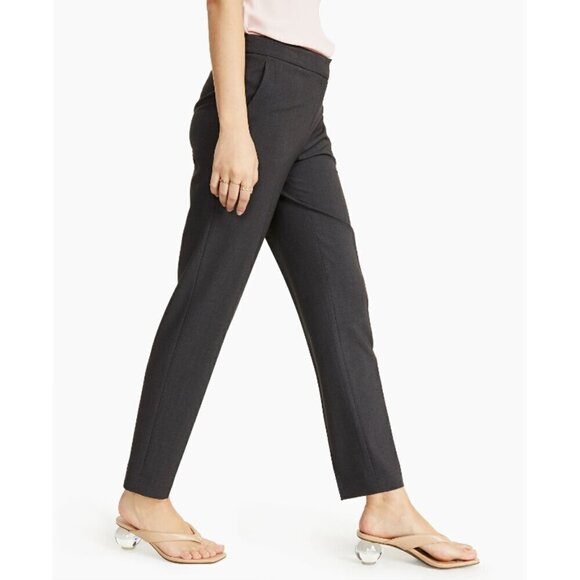 Bar III Women's Straight-Leg Charcoal Grey Pleated Dress Pants NWT - Picture 3 of 8